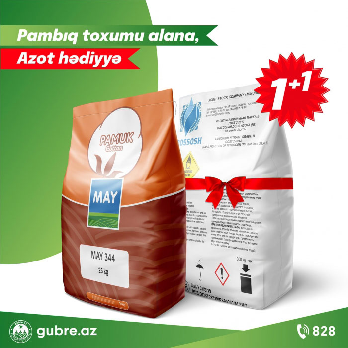 May-344 pambıq toxumu alan fermerlərə pulsuz azot gübrəsi