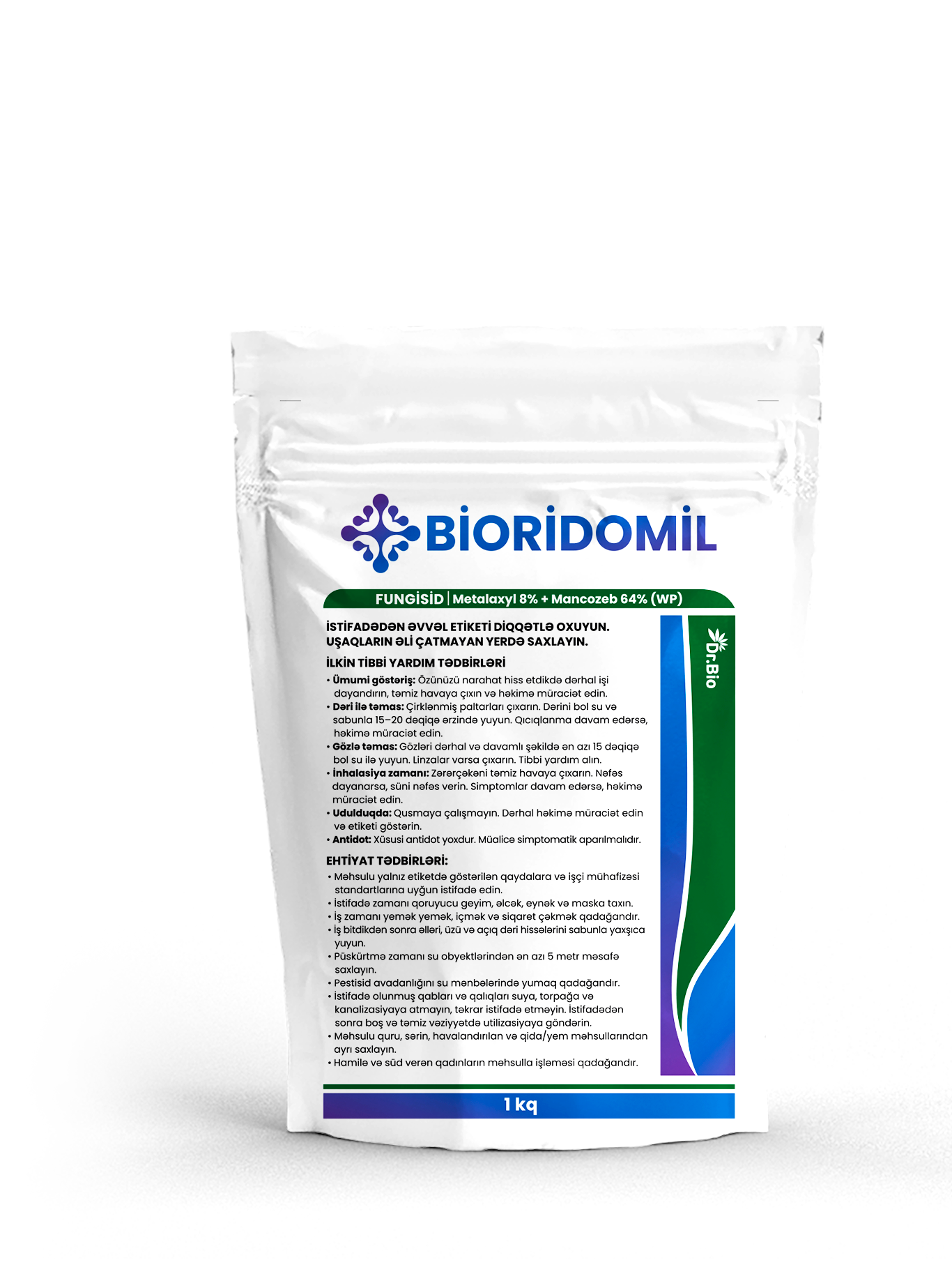 Bioridomil / Metalaxyl 8% + Mancozeb 64% WP / Sahib Pesticides / 2025 / 1 kq